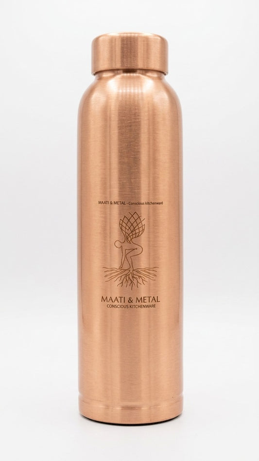 Pure Copper Bottle 1 Litre — Maati & Metal